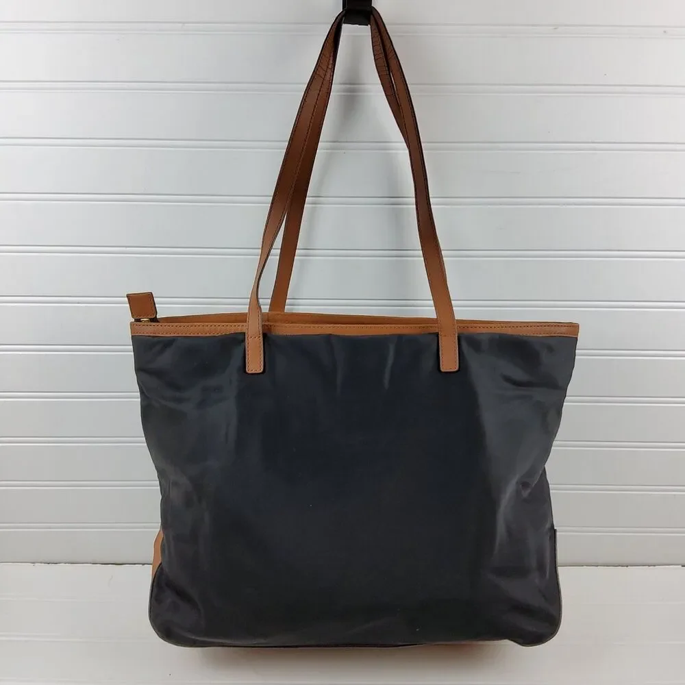 Michael Kors MK Nylon Tote Shoulder Handbag Purse Black
